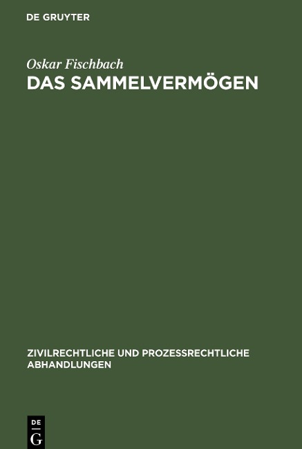 Das Sammelvermögen - Oskar Fischbach