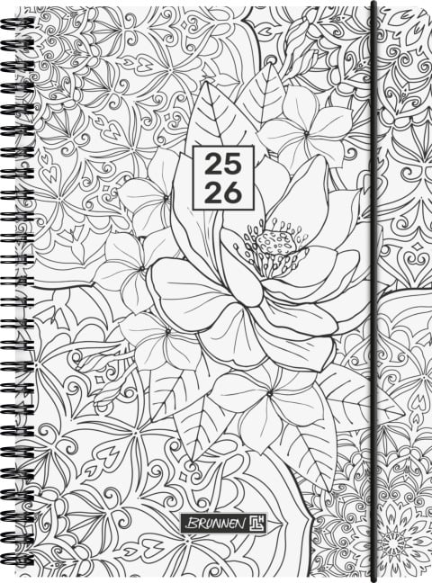 BRUNNEN Schülerkalender (2025/2026) "ZENart", 2 Seiten = 1 Woche, A5, 208 Seiten, PP-Umschlag - 