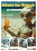 Aliens im Urlaub (Wandkalender 2025 DIN A2 hoch), CALVENDO Monatskalender - Cathrin Illgen