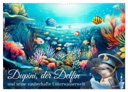Cover-Bild zum Titel 'Dupini, der Delfin, und seine zauberhafte Unterwasserwelt (Wandkalender 2026 DIN A2 quer), CALVENDO Monatskalender' von 'Sabine Löwer'