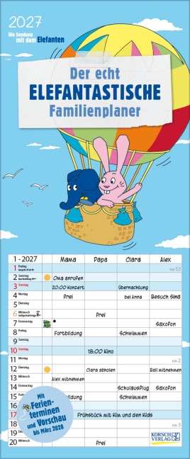Der echt elefantastische Familienplaner 2027 - 