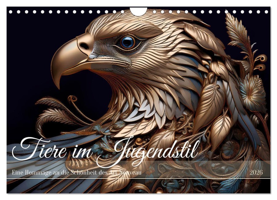 Tiere im Jugendstil - Eine Hommage an die Schönheit des Art Nouveau (Wandkalender 2026 DIN A4 quer), CALVENDO Monatskalender - Drachenkind-Fotografie Drachenkind-Fotografie