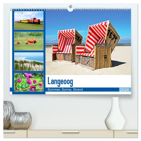 Langeoog - Sommer, Sonne, Strand (hochwertiger Premium Wandkalender 2024 DIN A2 quer), Kunstdruck in Hochglanz - Nina Schwarze