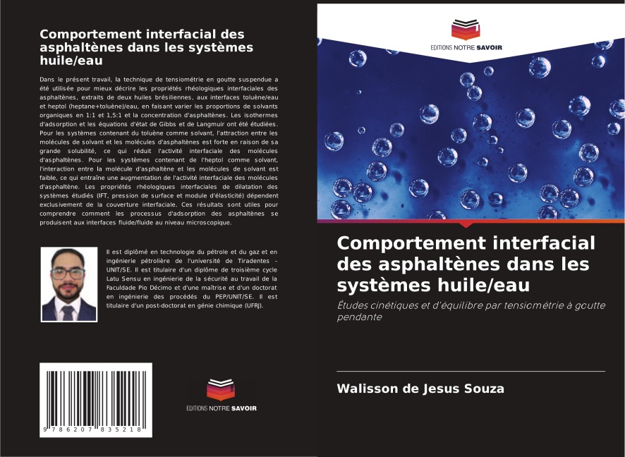 Comportement interfacial des asphaltènes dans les systèmes huile/eau - Walisson de Jesus Souza