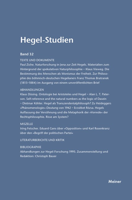Hegel-Studien Band 32 - 