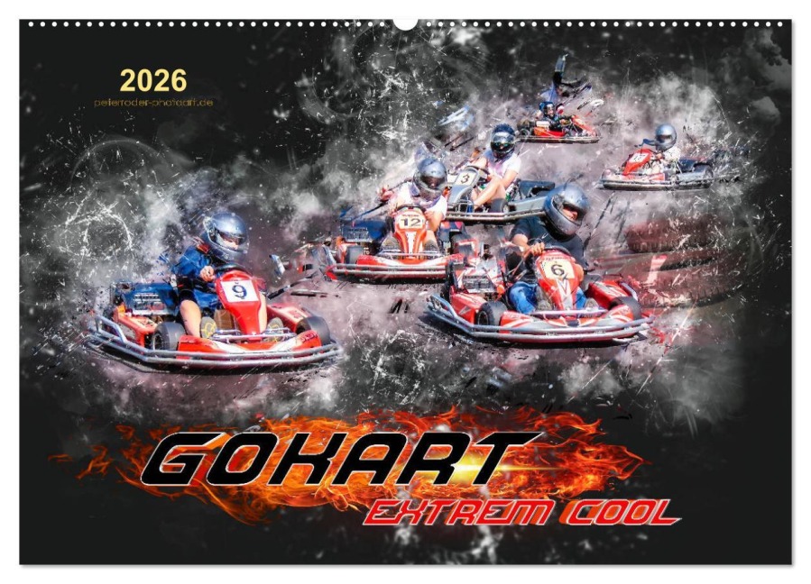 GoKart - extrem cool (Wandkalender 2026 DIN A2 quer), CALVENDO Monatskalender - Peter Roder