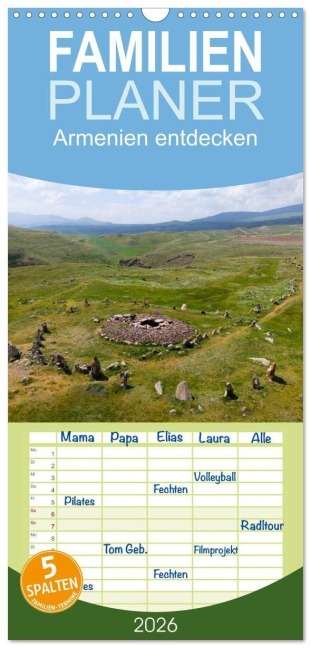 Familienplaner 2026 - Armenien entdecken mit 5 Spalten (Wandkalender, 21 x 45 cm) CALVENDO - Frauke Scholz