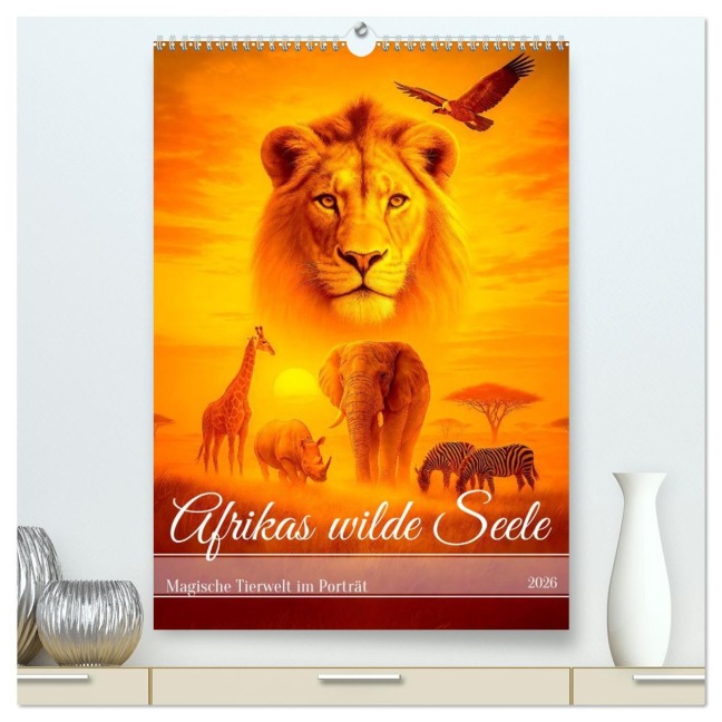 Afrikas wilde Seele - Magische Tierwelt im Porträt (hochwertiger Premium Wandkalender 2026 DIN A2 hoch), Kunstdruck in Hochglanz - Anja Frost
