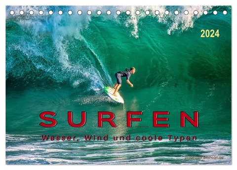 Surfen - Wasser, Wind und coole Typen (Tischkalender 2024 DIN A5 quer), CALVENDO Monatskalender - Peter Roder