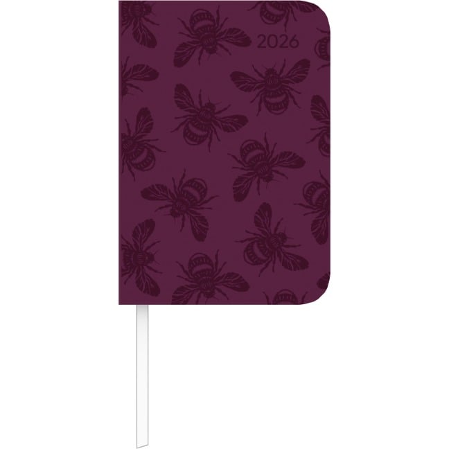 Lady Journal Mini Deluxe Purple 2026 - Taschen-Kalender 8x11,5 cm - Tucson Einband - mit Motivprägung - Weekly - 144 Seiten - Alpha Edition - 