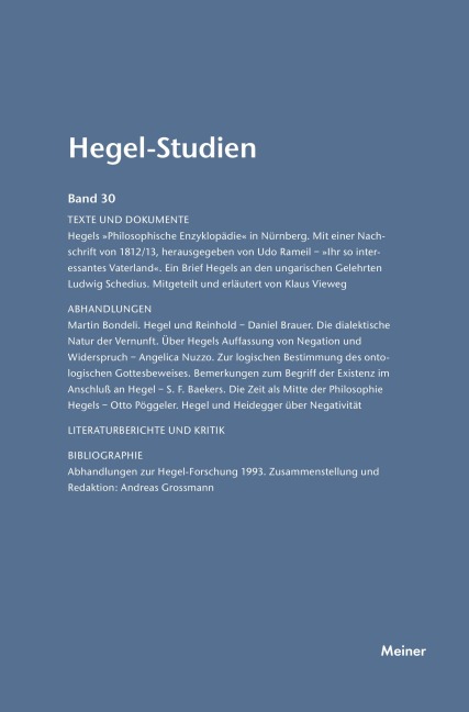 Hegel-Studien / Hegel-Studien Band 30 (1995) - 