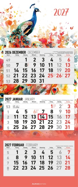 3-Monatskalender Design 2027 - 