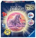 Pferde am Strand, Nachtlicht 3D Puzzle-Ball 72 Teile - 