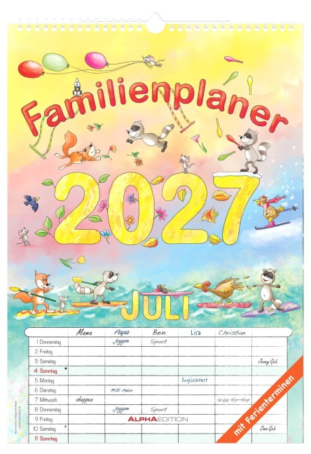 Familienplaner Cartoon 2027 - 