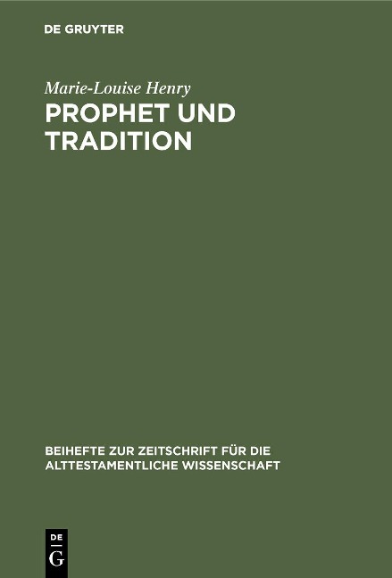 Prophet und Tradition - Marie-Louise Henry