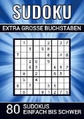 Cover-Bild zum Titel 'Sudoku extra grosse Buchstaben - 80 Sudokus einfach bis schwer' von 'Sudoku Puzzlebücher'