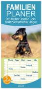 Cover-Bild zum Titel 'Familienplaner 2026 - Deutscher Terrier - ein leidenschaftlicher Jäger mit 5 Spalten (Wandkalender, 21 x 45 cm) CALVENDO' von 'Monika Scheurer'