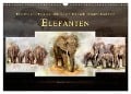 Elefanten - künstlerische Impressionen der größten noch lebenden Landtiere (Wandkalender 2024 DIN A3 quer), CALVENDO Monatskalender - Peter Roder