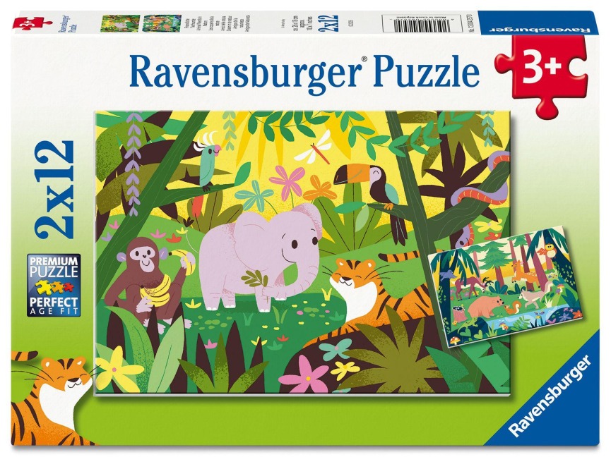 Kinderpuzzle 2x12 Teile - Freundliche Tierfreunde - 