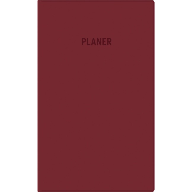Taschenplaner bordeaux 2026 - Bürokalender 9,5x16 cm - 32 Seiten - 1 Monat auf 2 Seiten - separates Adressheft - faltbar - Notizheft - 520-1011 - 