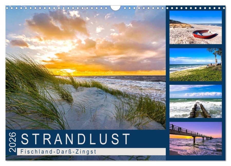 STRANDLUST: Fischland-Darß-Zingst (Wandkalender 2026 DIN A3 quer), CALVENDO Monatskalender - Andrea Dreegmeyer