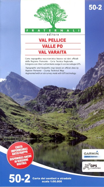 Carta n. 50.2. Val Pellice, Valle Po, Val Varaita. Carta dei sentieri e stradale scala 1:50.000 - 
