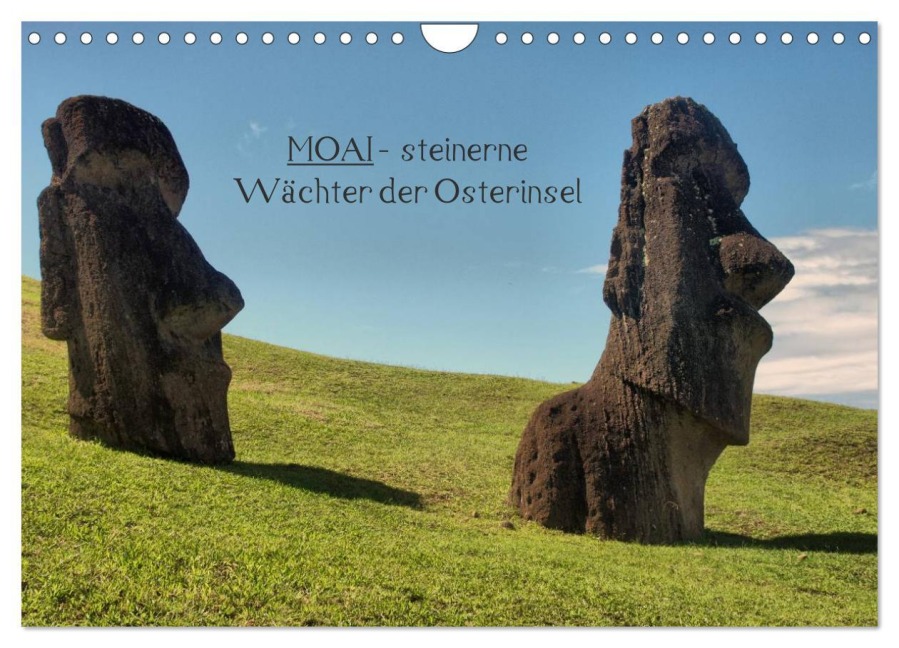 MOAI - steinerne Wächter der Osterinsel (Wandkalender 2025 DIN A4 quer), CALVENDO Monatskalender - Carina Hartmann