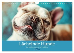 Cover-Bild zum Titel 'Lächelnde Hunde sind wie Sonnenschein auf vier Pfoten (Wandkalender 2026 DIN A4 quer), CALVENDO Monatskalender' von ''