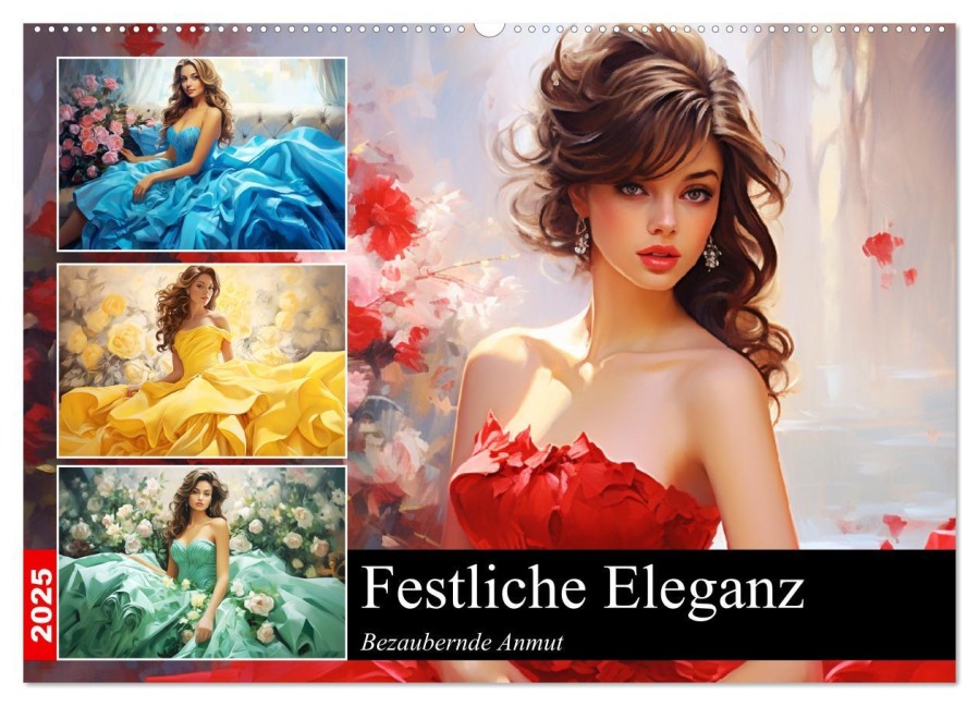 Festliche Eleganz. Bezaubernde Anmut (Wandkalender 2025 DIN A2 quer), CALVENDO Monatskalender - Rose Hurley