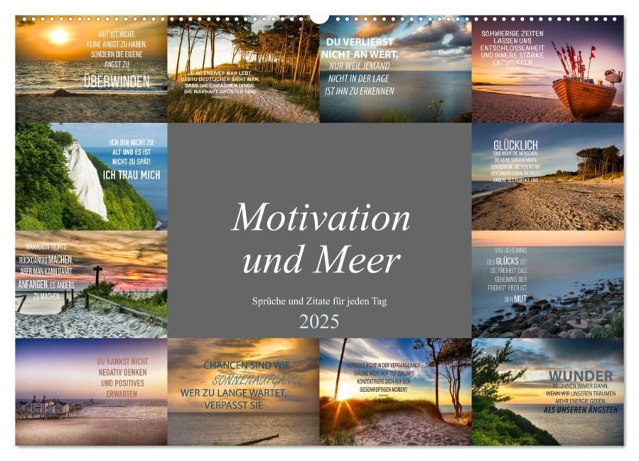 Motivation und Meer (Wandkalender 2025 DIN A2 quer), CALVENDO Monatskalender - Dirk Meutzner