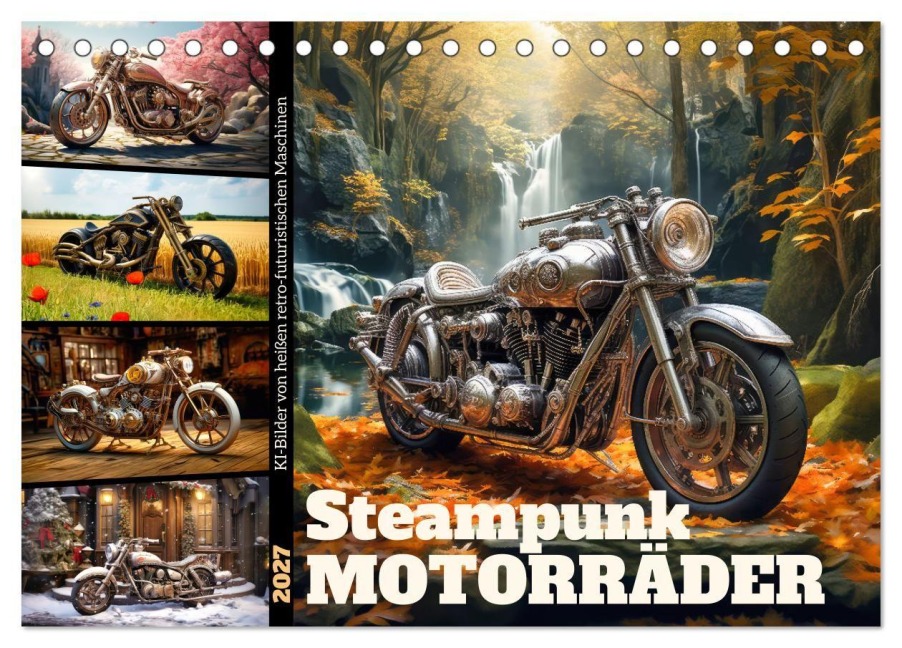 Steampunk Motorräder (Tischkalender 2027 DIN A5 quer), CALVENDO Monatskalender - Sabine Löwer