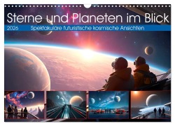 Cover-Bild zum Titel 'Sterne und Planeten im Blick (Wandkalender 2026 DIN A3 quer), CALVENDO Monatskalender' von 'Peter Kraaibeek'