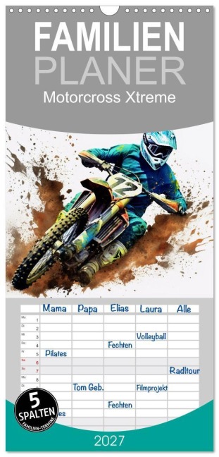 Familienplaner 2027 - Motorcross Xtreme mit 5 Spalten (Wandkalender, 21 x 45 cm) CALVENDO - Steffen Gierok-Latniak