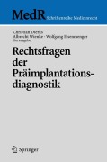 Cover-Bild zum Titel 'Rechtsfragen der Präimplantationsdiagnostik' von ''