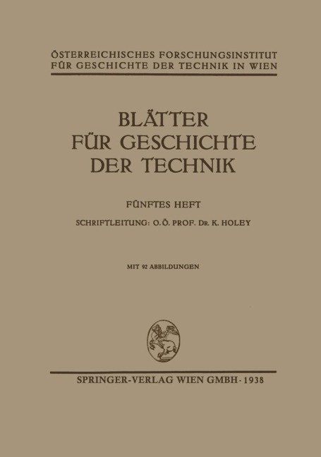 Blätter für Geschichte der Technik - K. Holey