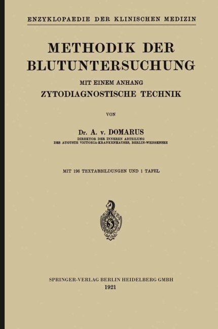 Methodik der Blutuntersuchung - Alexander Von Domarus