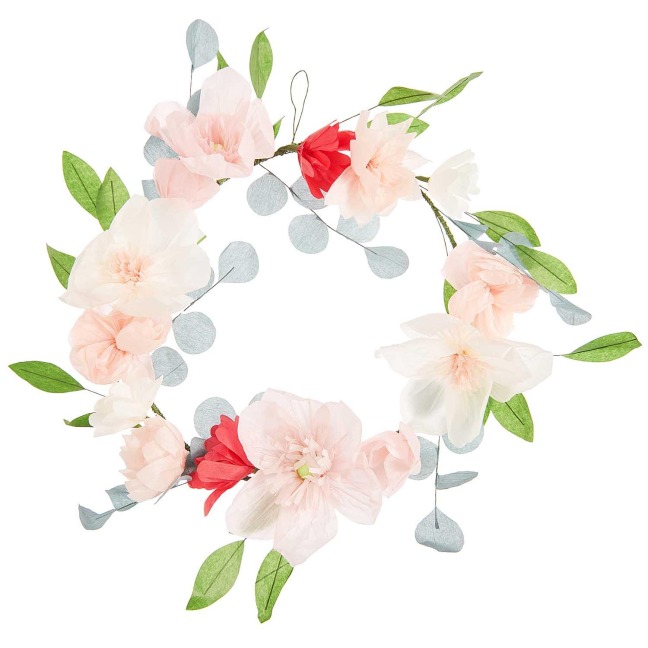 Blütenkranz, Rosé, Papier, Ø=50cm - 