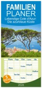 Cover-Bild zum Titel 'Familienplaner 2026 - Lebendige Cote d'Azur: Die azurblaue Küste mit 5 Spalten (Wandkalender, 21 x 45 cm) CALVENDO' von 'Calvendo Calvendo'