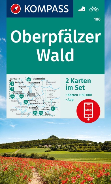 KOMPASS Wanderkarten-Set 186 Oberpfälzer Wald (2 Karten) 1:50.000 - 