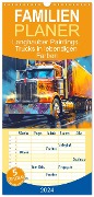 Familienplaner 2024 - Langhauber Paintings. Trucks in lebendigen Farben mit 5 Spalten (Wandkalender, 21 x 45 cm) CALVENDO - Rose Hurley