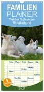 Cover-Bild zum Titel 'Familienplaner 2027 - Weißer Schweizer Schäferhund - Ein Tag im Leben einer Hundefamilie mit 5 Spalten (Wandkalender, 21 x 45 cm) CALVENDO' von 'Sigrid Starick'