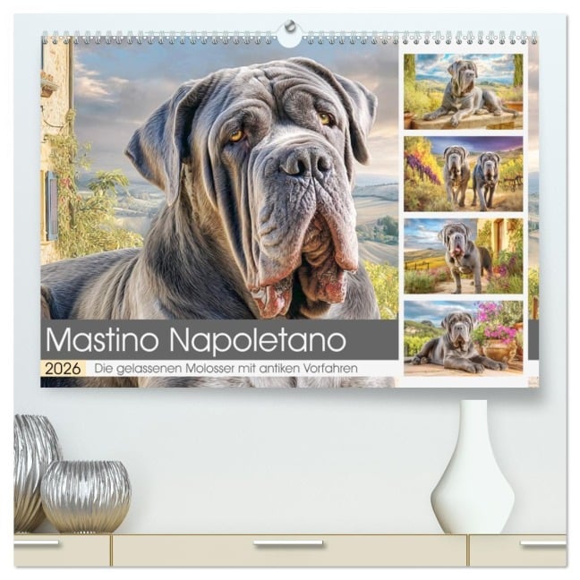 Mastino Napoletano. Die gelassenen Molosser mit antiken Vorfahren (hochwertiger Premium Wandkalender 2026 DIN A2 quer), Kunstdruck in Hochglanz - Rose Hurley