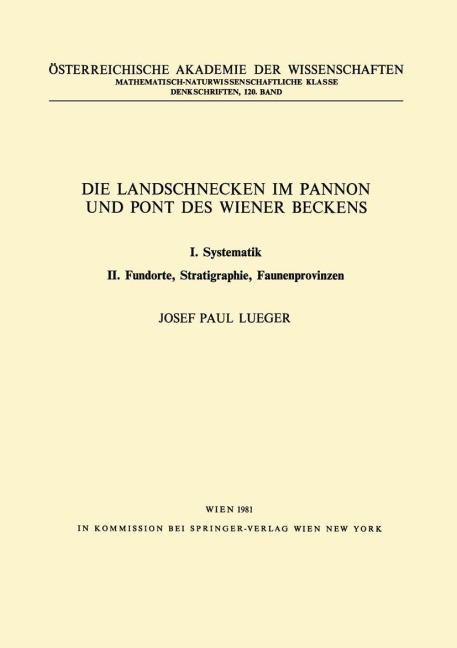 Die Landschnecken im Pannon und Pont des Wiener Beckens - J. P. Lueger