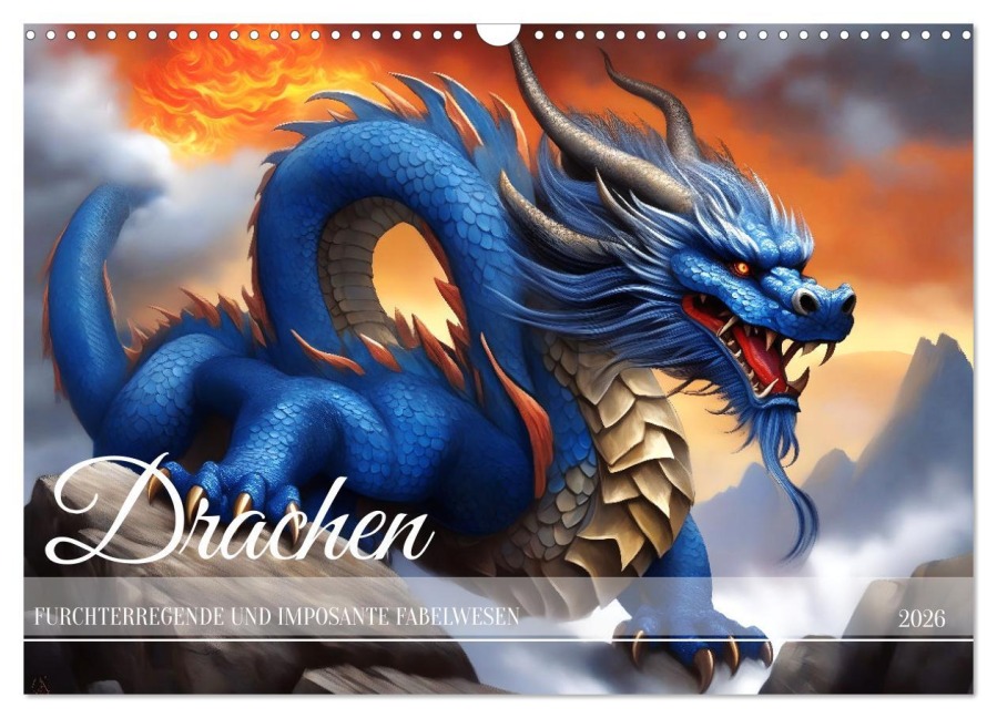 Drachen - Furchterregende und imposante Fabelwesen (Wandkalender 2026 DIN A3 quer), CALVENDO Monatskalender - Jean-Louis Glineur