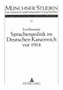 Cover-Bild zum Titel 'Sprachenpolitik im Deutschen Kaiserreich vor 1914' von 'Eva Rimmele'