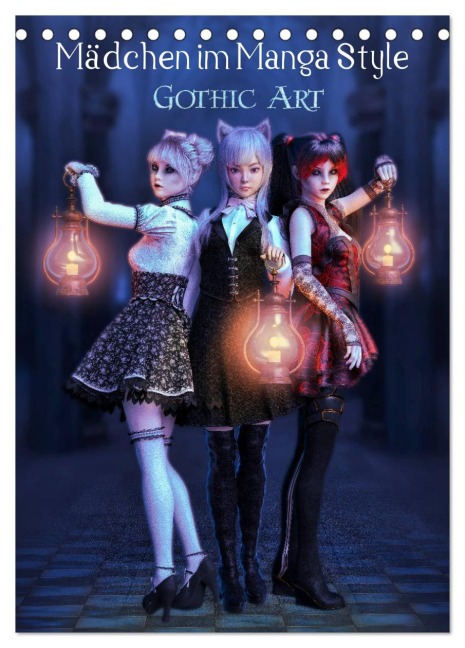 Mädchen im Manga Style (Gothic Art) (Tischkalender 2026 DIN A5 hoch), CALVENDO Monatskalender - Illu Pic A. T. Art