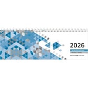 Cover-Bild zum Titel 'Tischquerkalender blau 2026 - 29,6x9,9 cm - 1 Woche auf 2 Seiten - Stundeneinteilung 7 - 19 Uhr - inkl. Jahresübersicht - Bürokalender - 116-0015' von ''