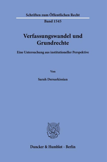 Verfassungswandel und Grundrechte - Sarah Dersarkissian