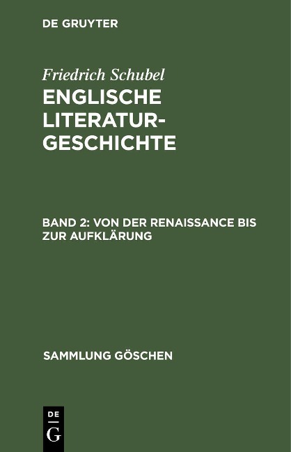Von der Renaissance bis zur Aufklärung - Friedrich Schubel
