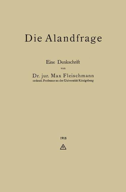 Die Alandfrage - Max Fleischmann
